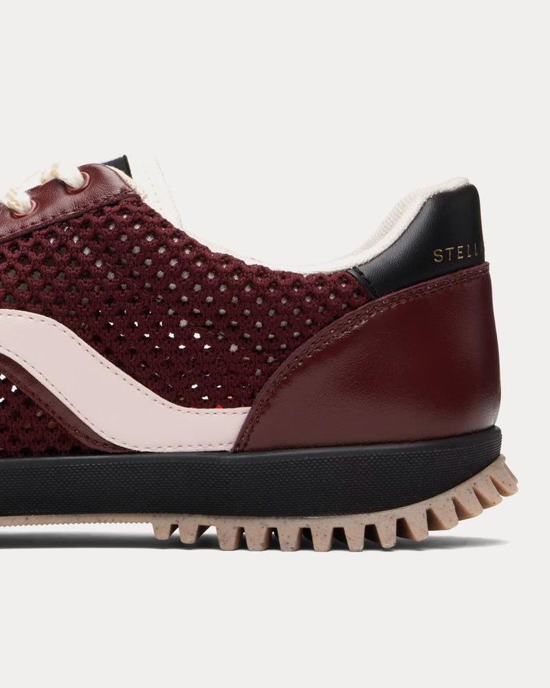 Stella McCartney S-Wave Sport Mesh Panelled Wine Low Top Sneakers - 4