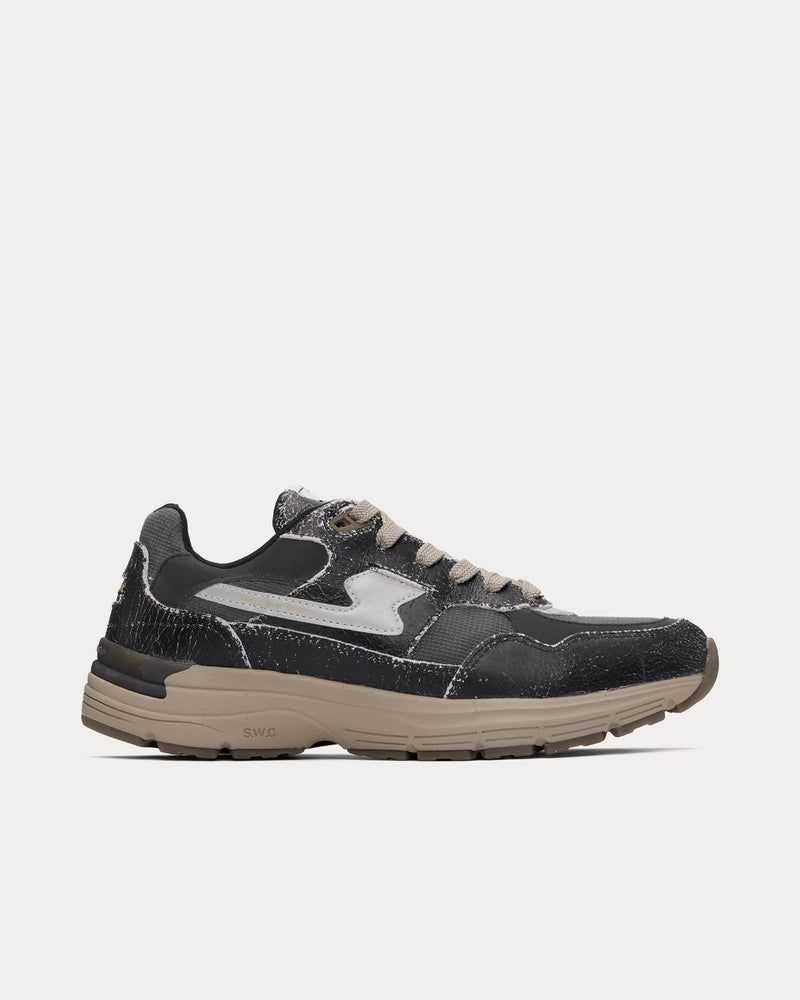 Stepney Workers Club Amiel S-Strike Geo-Merged Cordura Black Low Top Sneakers - 1