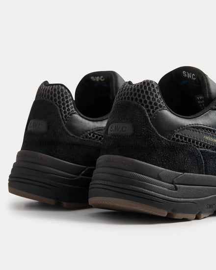 Stepney Workers Club Amiel S-Strike Geo-Merged Suede Tech Black Low Top Sneakers - 4