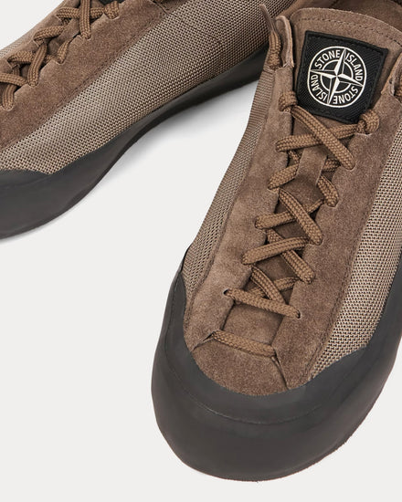 Stone Island S100010 Poly Mesh Ash Brown Low Top Sneakers - 6