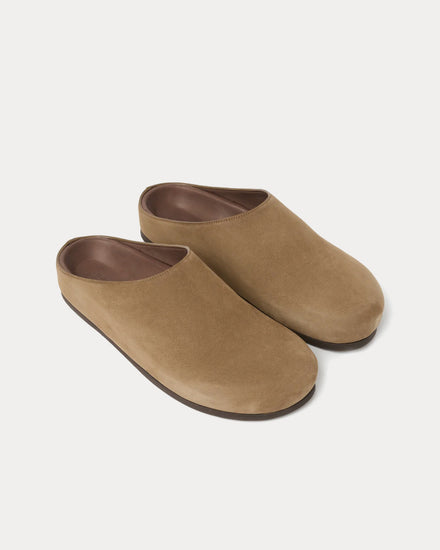 Studio Nicholson Wearing Suede Taupe Clogs - 3
