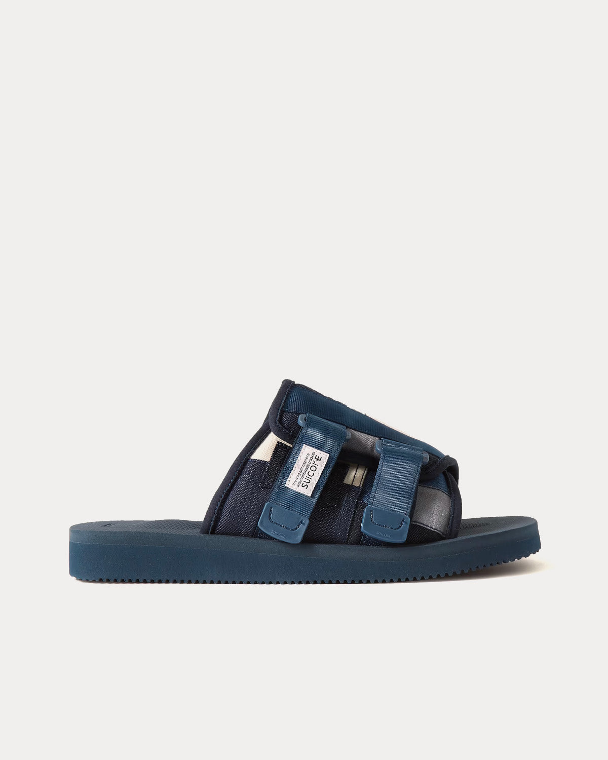 Suicoke Men's KAW-VS Webbing and Suede-Trimmed Denim Blue Sandals