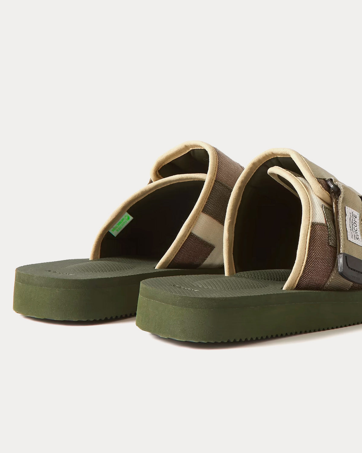 Suicoke - KAW-VS Webbing and Suede-Trimmed Denim Green Sandals