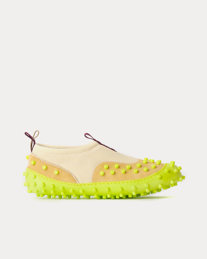 Sunnei Unisex 1000CHIODI Cream / Yellow Slip On Sneakers