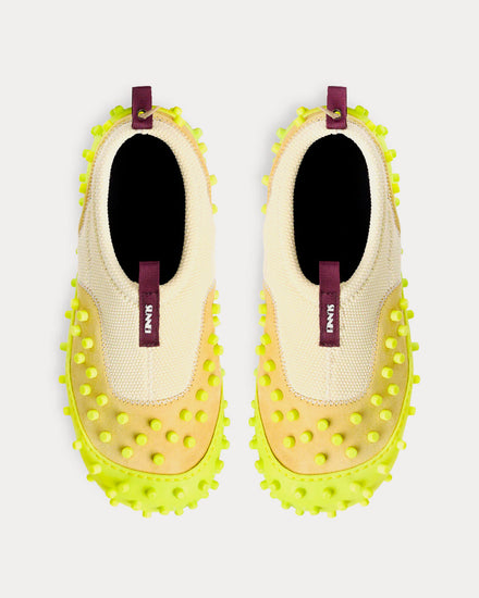 Sunnei 1000CHIODI Cream / Yellow Slip On Sneakers - 2