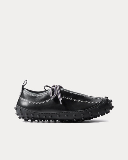 Sunnei 1000CHIODI Leather Black / Black Slip On Sneakers - 1