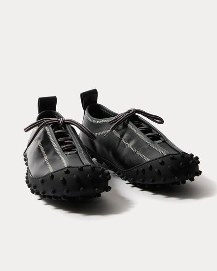 Sunnei 1000CHIODI Leather Black / Black Slip On Sneakers - 2