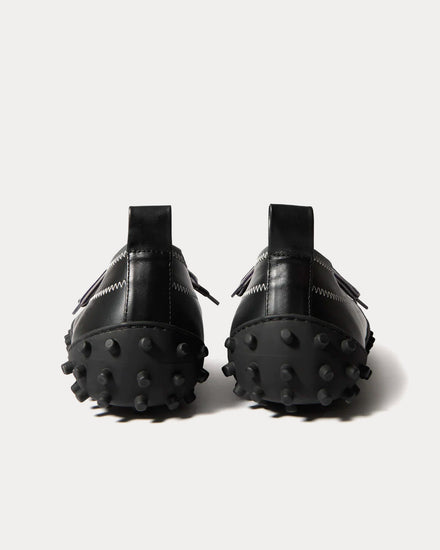 Sunnei 1000CHIODI Leather Black / Black Slip On Sneakers - 3
