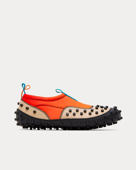 Sunnei 1000CHIODI Orange / Beige Slip On Sneakers - 1