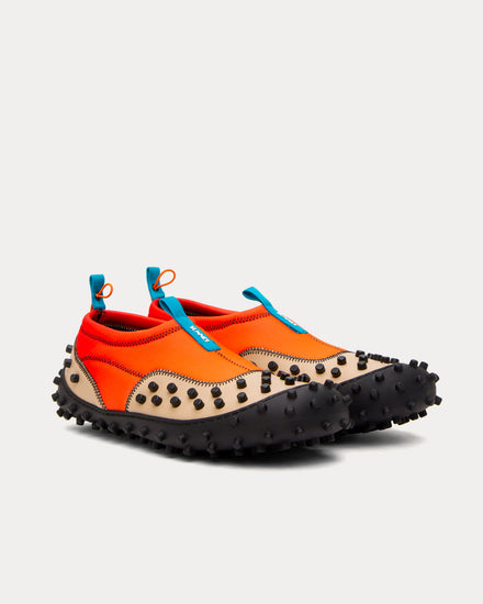 Sunnei 1000CHIODI Orange / Beige Slip On Sneakers - 2