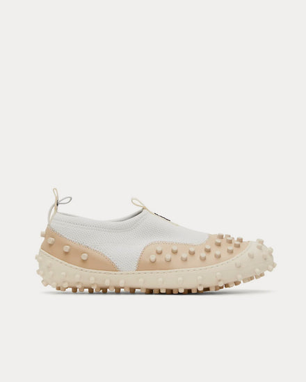 Sunnei 1000CHIODI White / Beige Slip On Sneakers - 1