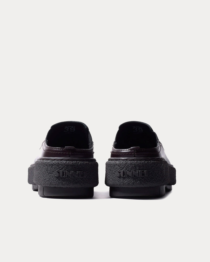 Sunnei Cemento Leather Brown Mules - 2