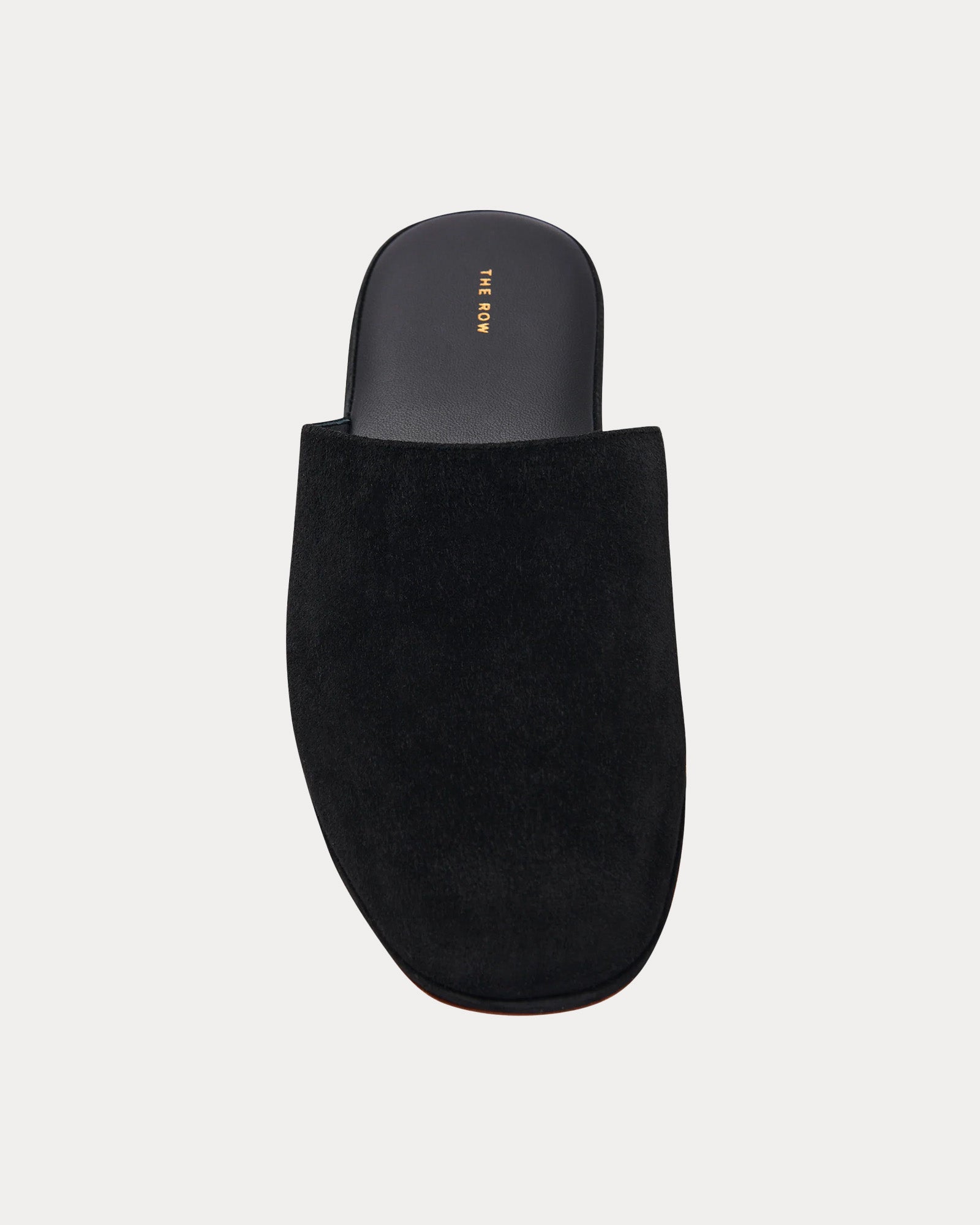 The Row - Franco Suede Black Slippers