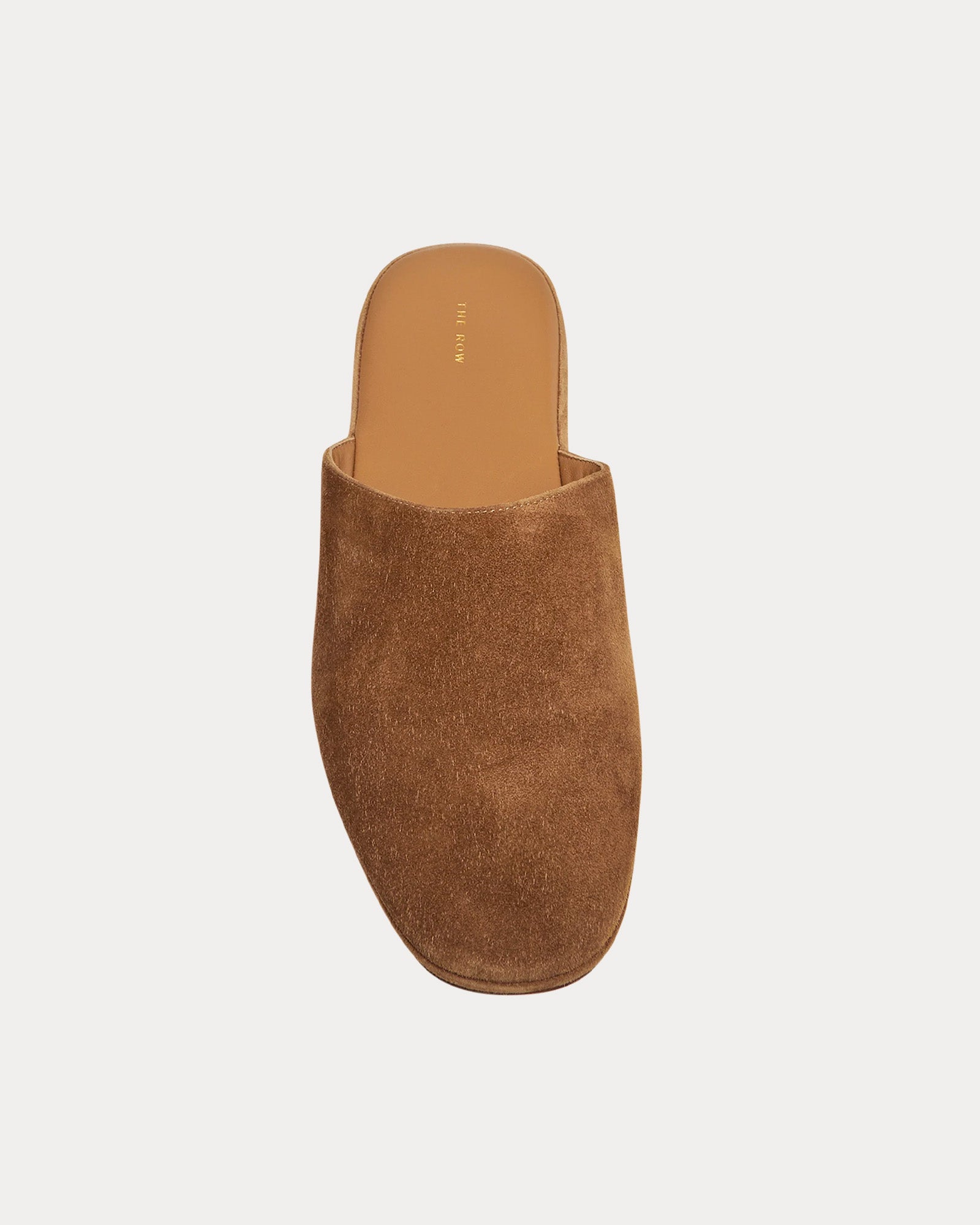 The Row - Franco Suede Chestnut Slippers