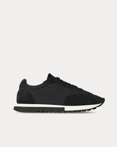The Row Owen Runner Suede & Nylon Black Low Top Sneakers