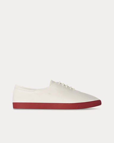 The Row Sam Canvas White / Rubino Low Top Sneakers