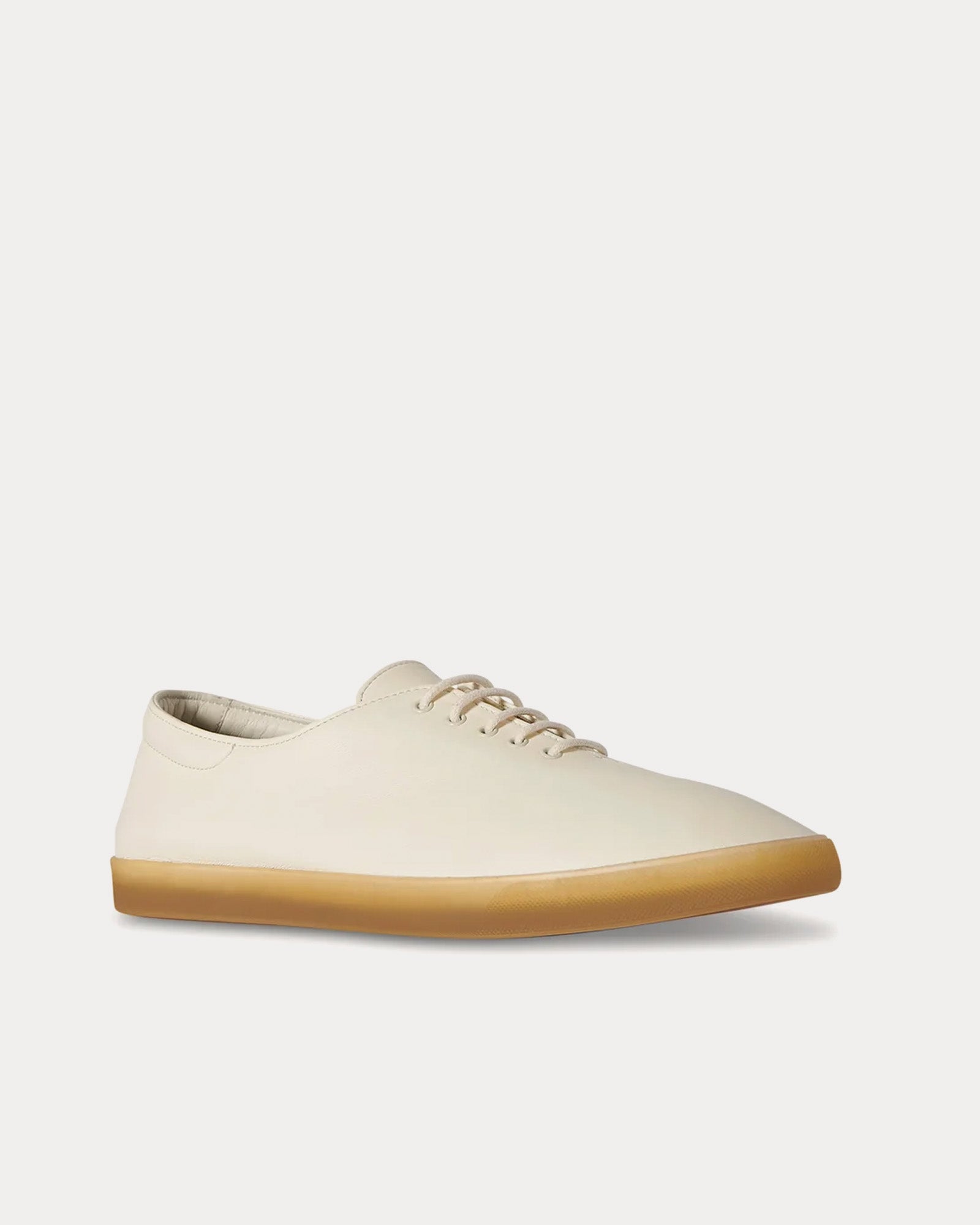 The Row - Sam Leather Creme / Honey Low Top Sneakers