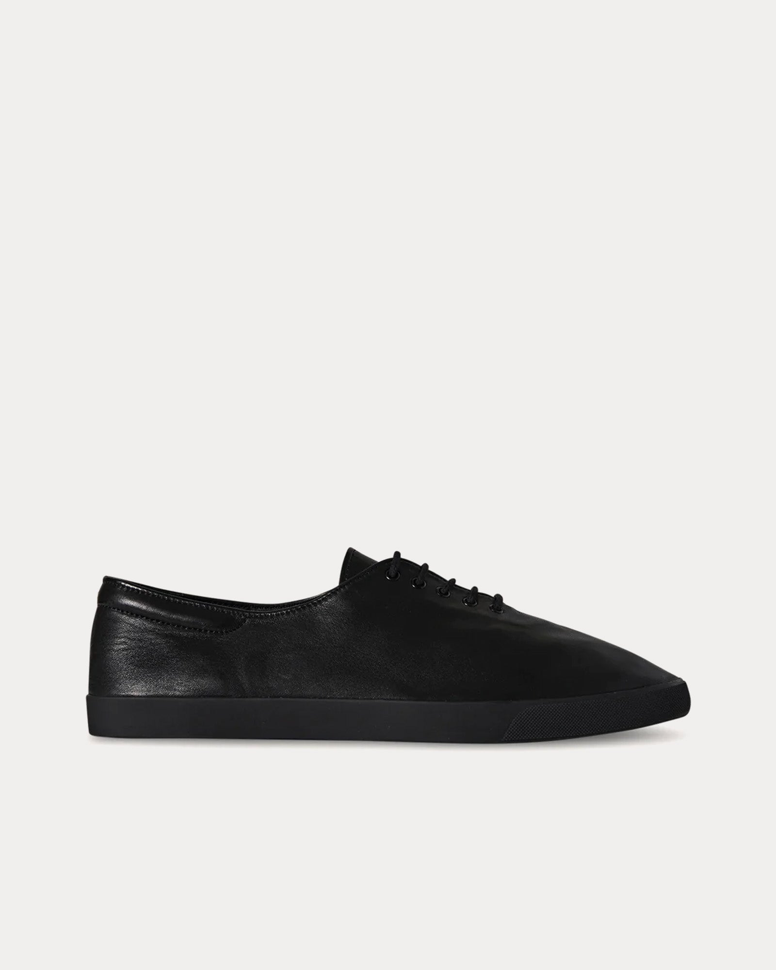 靴 THE ROW sam sneaker The Row Men's Sam Leather Black / Black Low Top Sneakers