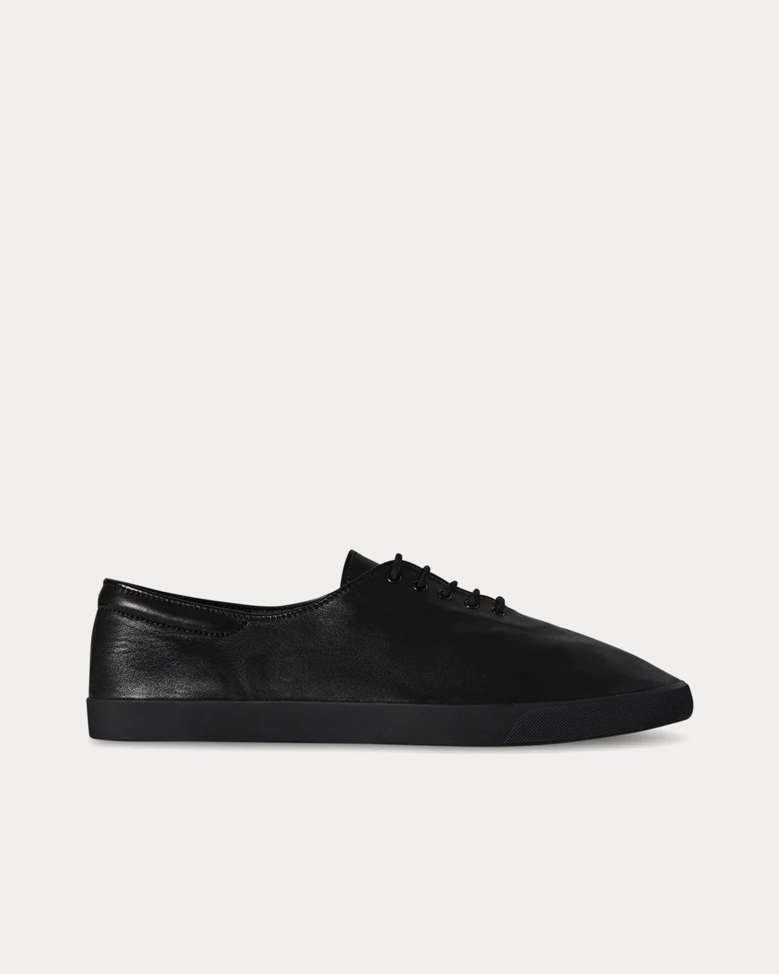 The Row - Sam Leather Black / Black Low Top Sneakers