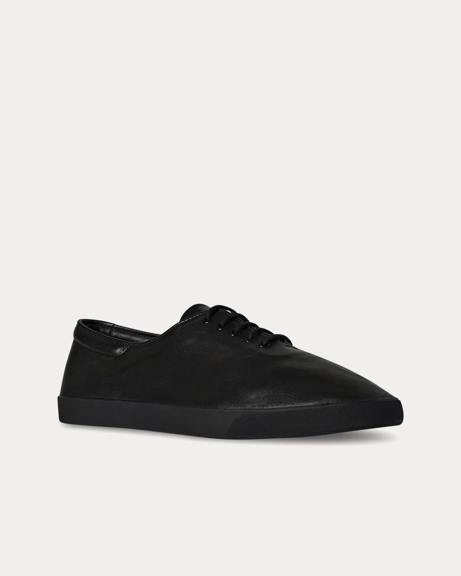 The Row - Sam Leather Black / Black Low Top Sneakers