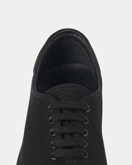 The Row Sam Canvas Black / Fume Low Top Sneakers - 3
