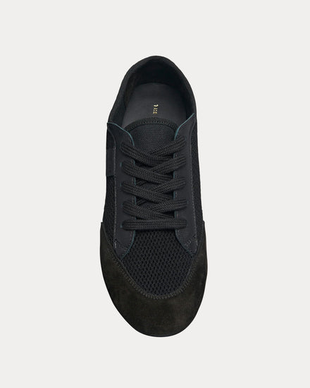 The Row Bonnie Suede & Canvas Black / Black Low Top Sneakers - 2