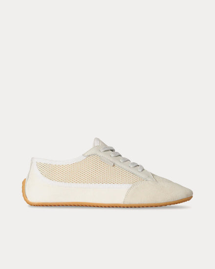 The Row Bonnie Suede & Canvas White / Ivory Low Top Sneakers - 1