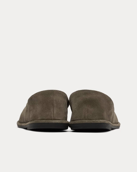 The Row Canal Suede Ash Slip Ons - 3