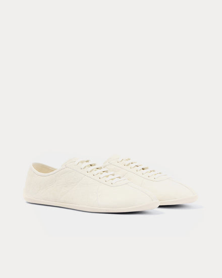 The Row Clement Leather Shell Low Top Sneakers - 3