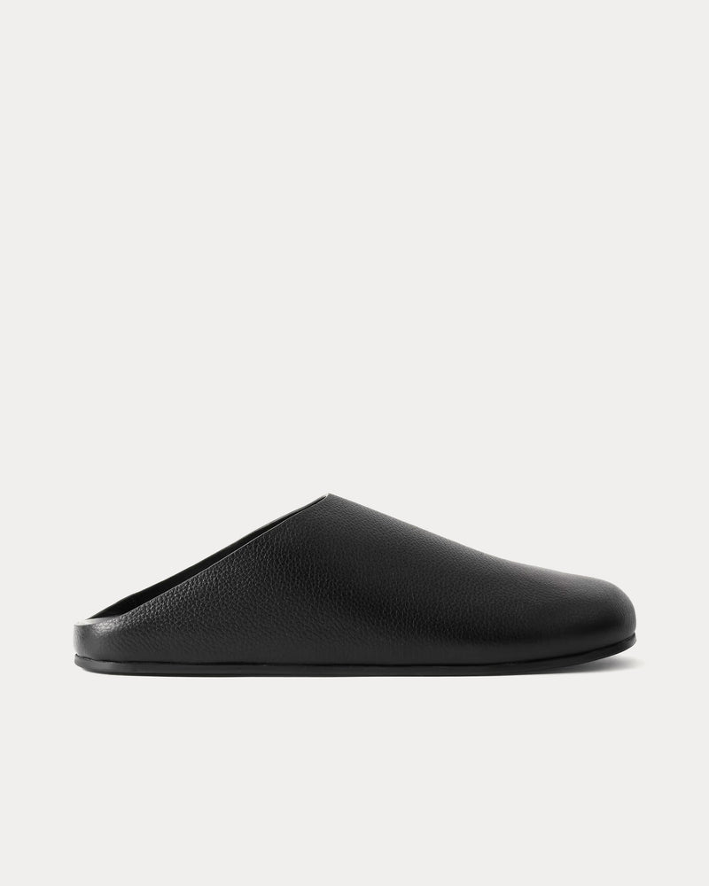 The Row Hudson Leather Black Mules - 1