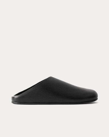 The Row Hudson Leather Black Mules