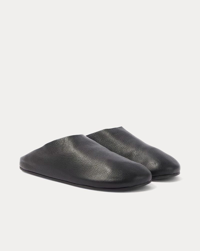 The Row Hudson Leather Black Mules - 3
