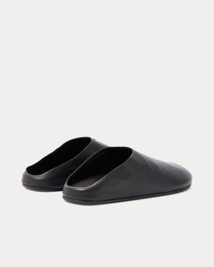 The Row Hudson Leather Black Mules - 4