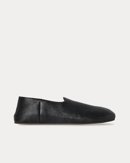 The Row Hugh Leather Black Slip Ons - 1