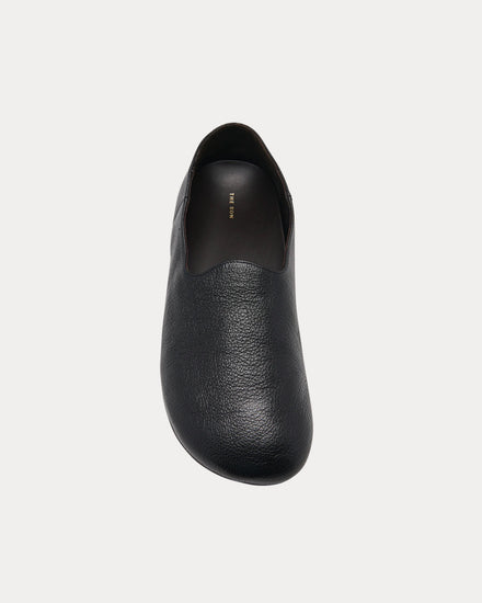 The Row Hugh Leather Black Slip Ons - 2