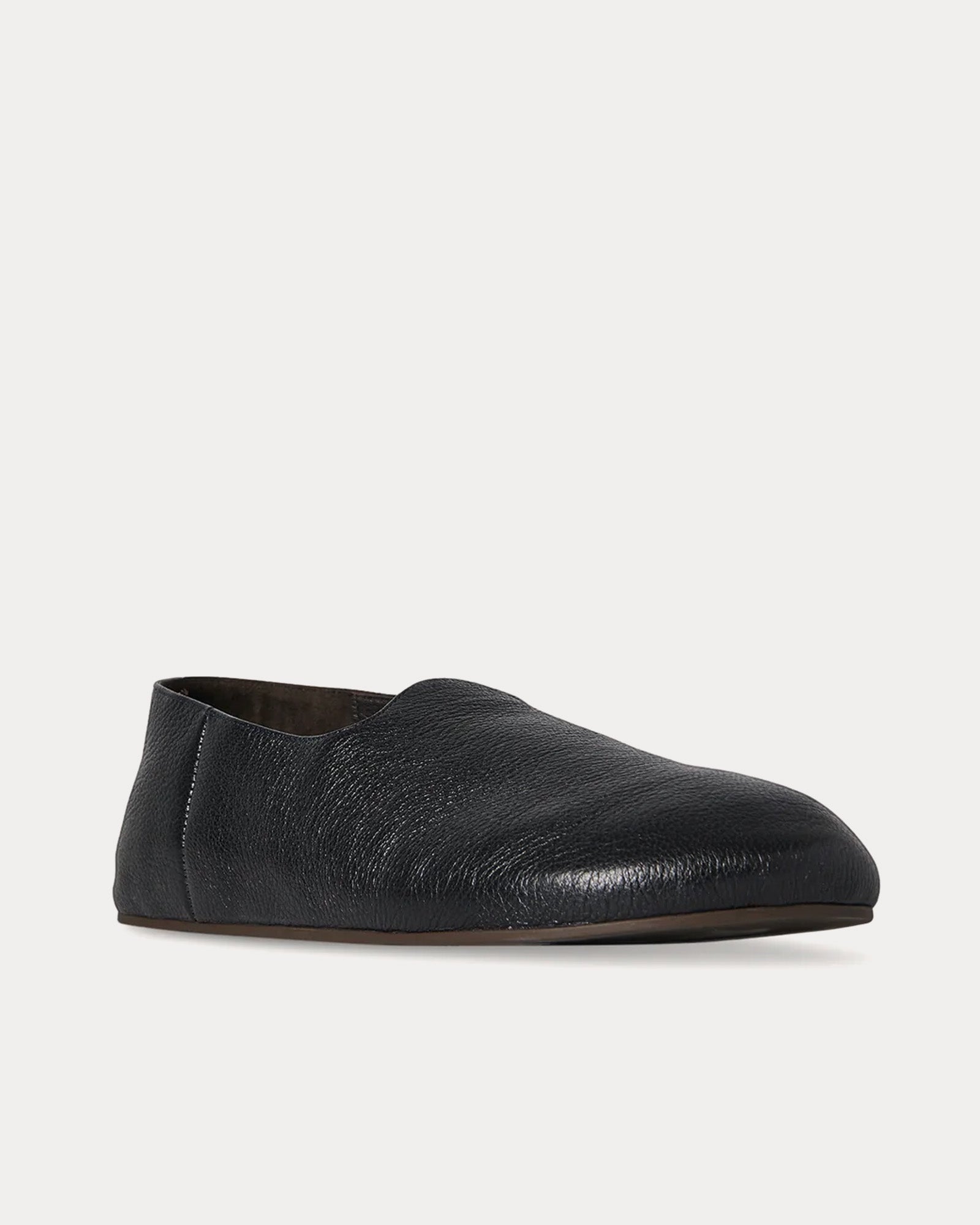 The Row Women's Hugh Leather Black Slip Ons
