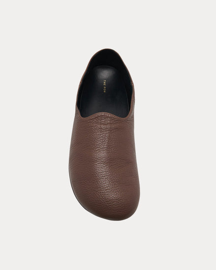 The Row Hugh Leather Light Brown Slip Ons - 2