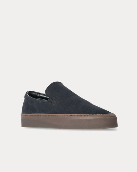 The Row MH Cotton Black / Smoked Brown Slip On Sneakers - 3