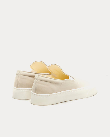 The Row MH Cotton Latte / Ivory Slip On Sneakers - 4