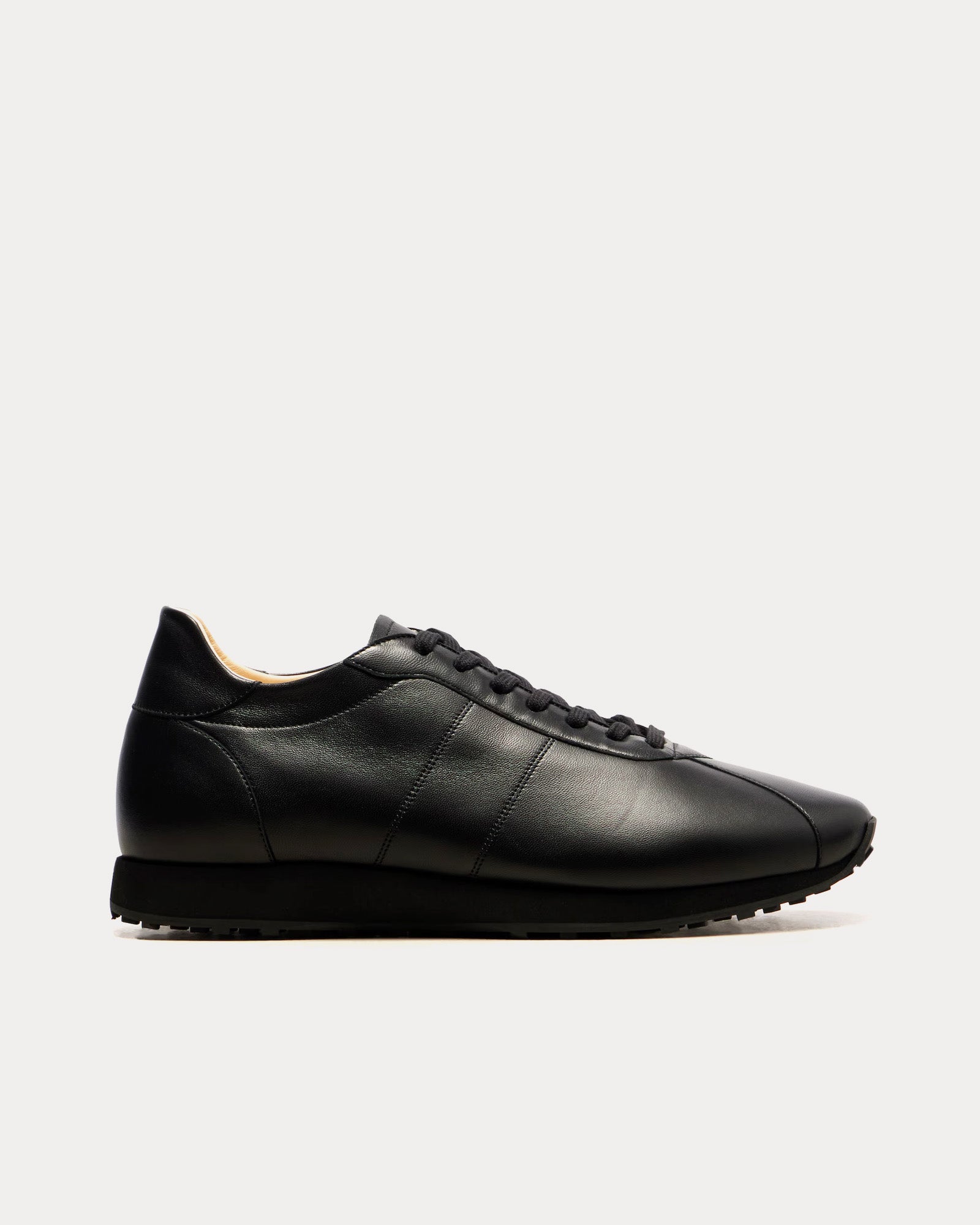 The Row Men's Mica Leather Black Low Top Sneakers