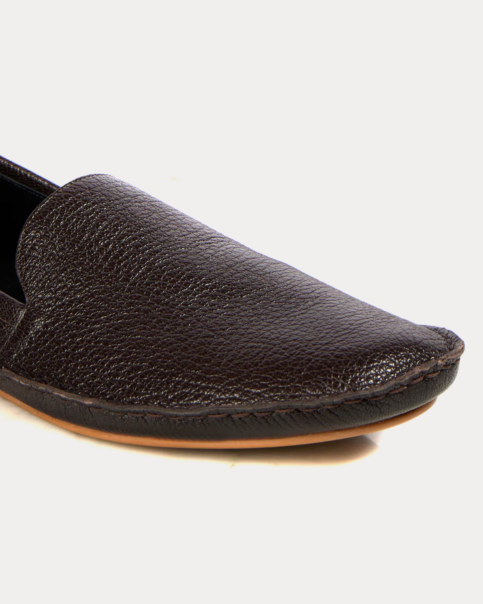 The Row Women's Vasko Leather Lacquer Brown Slip Ons — free download