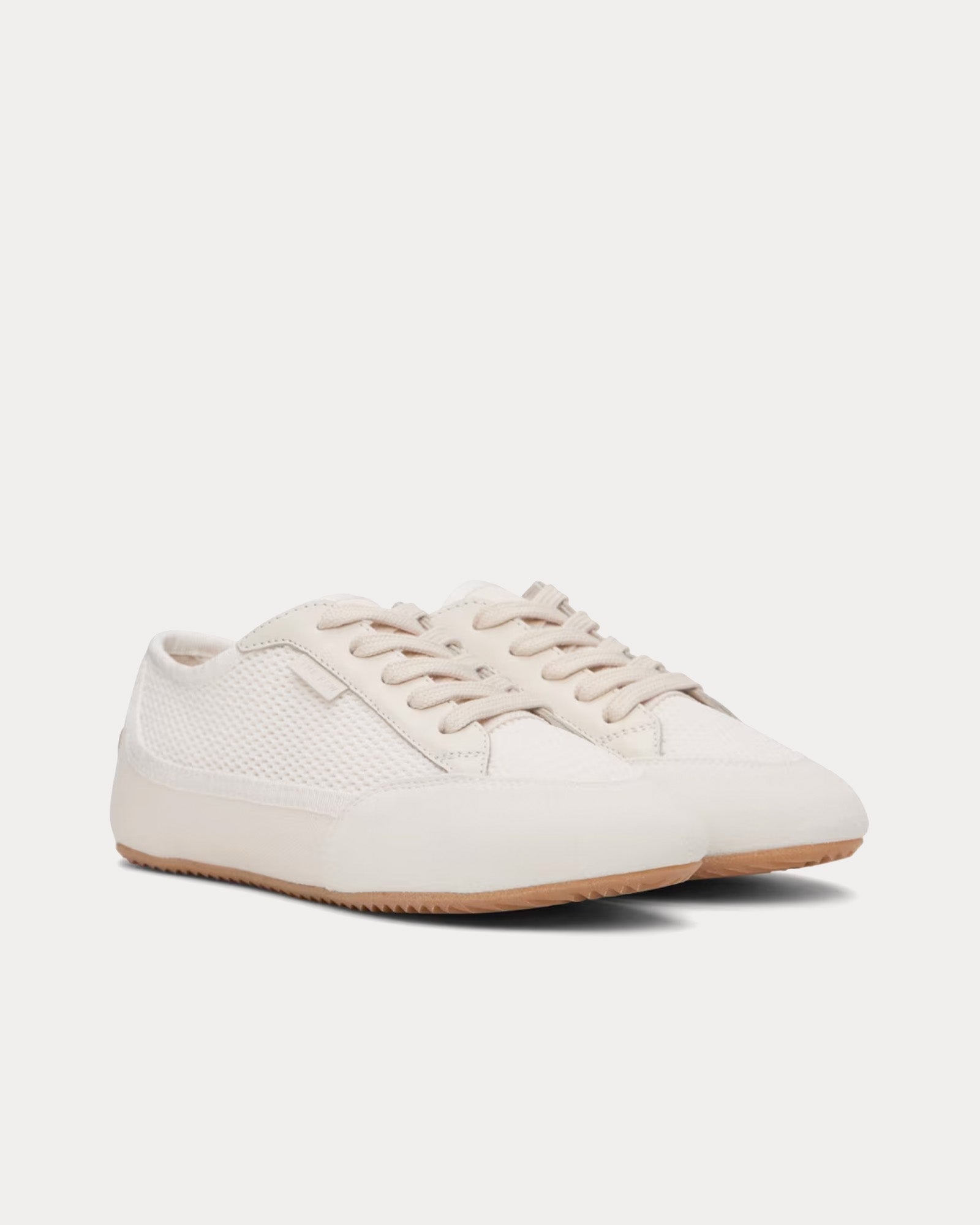 The Row - Bonnie Suede & Canvas Ivory / White Low Top Sneakers