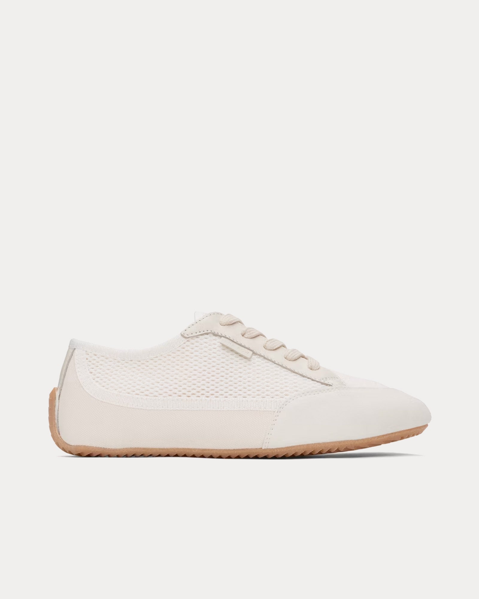 The Row - Bonnie Suede & Canvas Ivory / White Low Top Sneakers