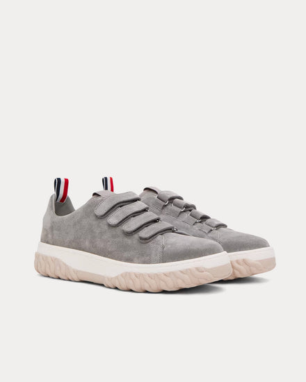 Thom Browne Court 4-Bar Velcro Suede Dark Grey Low Top Sneakers - 2
