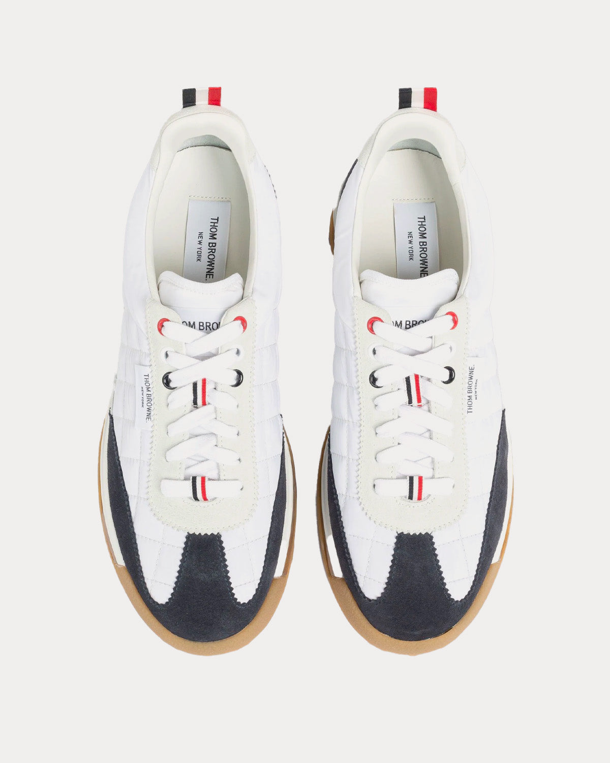 Thom Browne - Tech Runner Clear Sole Quilted Navy / White Low Top Sneakers