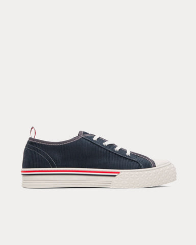 Thom Browne Collegiate Canvas Deep Blue Low Top Sneakers