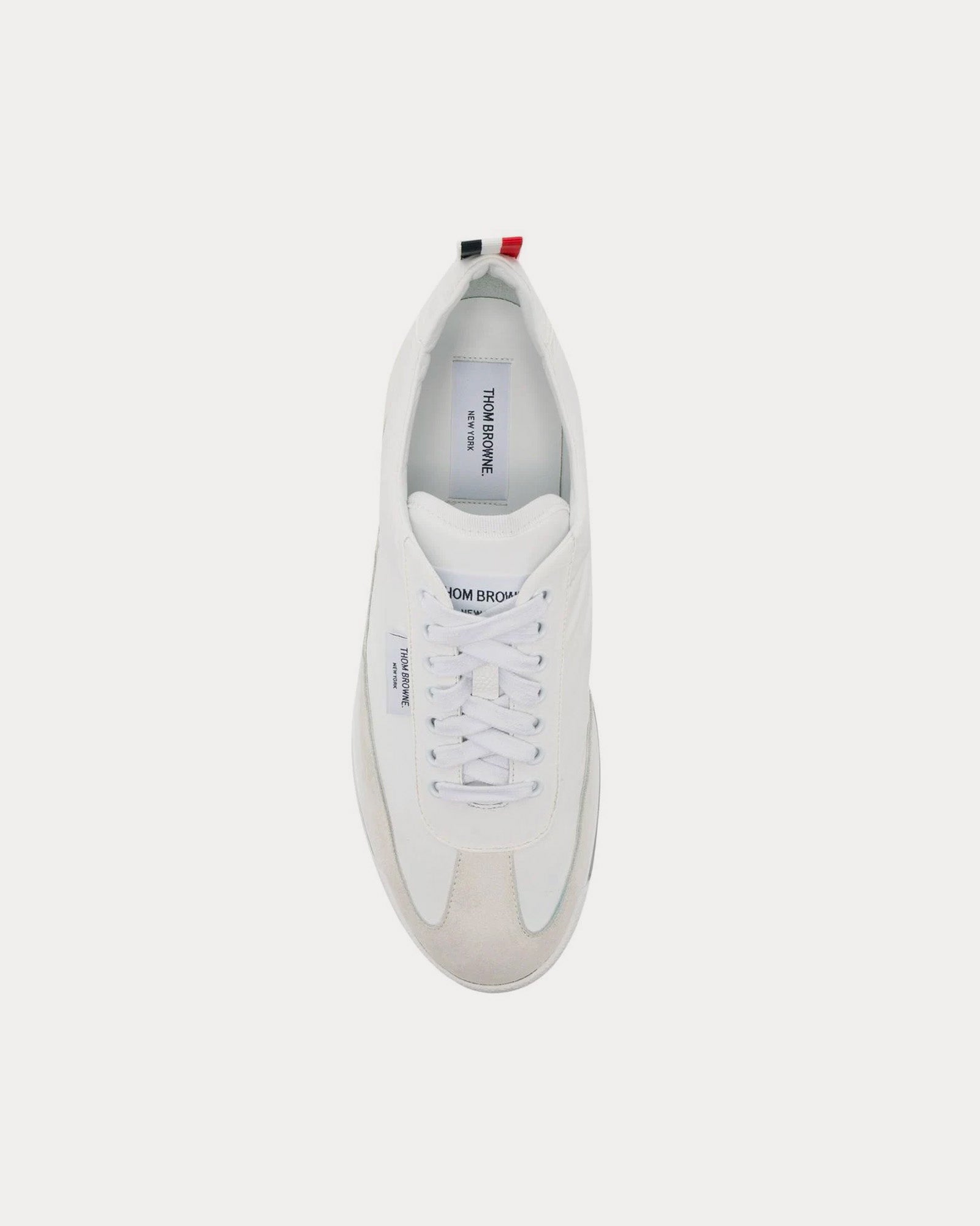 Thom Browne - Tech Runner Clear Sole Nylon White Low Top Sneakers