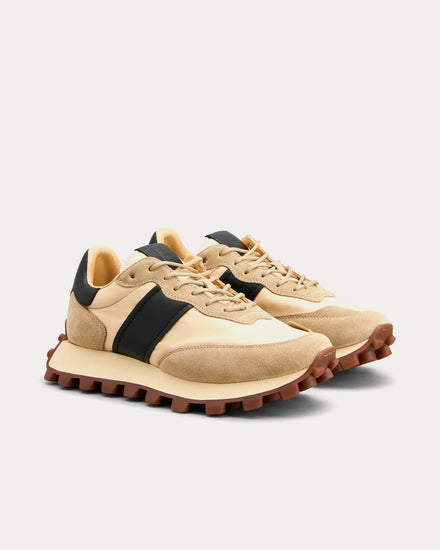 Tod's 1T Suede & Fabric Beige / Off-White / Brown Low Top Sneakers - 2