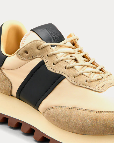 Tod's 1T Suede & Fabric Beige / Off-White / Brown Low Top Sneakers - 4