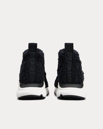 Tod's Kate Bouclé Knit Black High Top Sneakers - 3